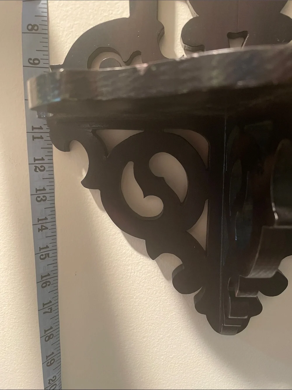 Vintage Victorian Black Revival Fretwork Decorative Wall Shelf
